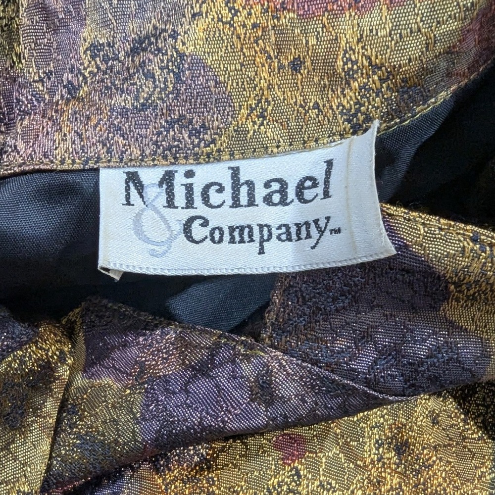 Michael & Company Vintage Gold Floral Metallic Brocade Blazer Jacket XL Tapestry - Picture 3 of 11